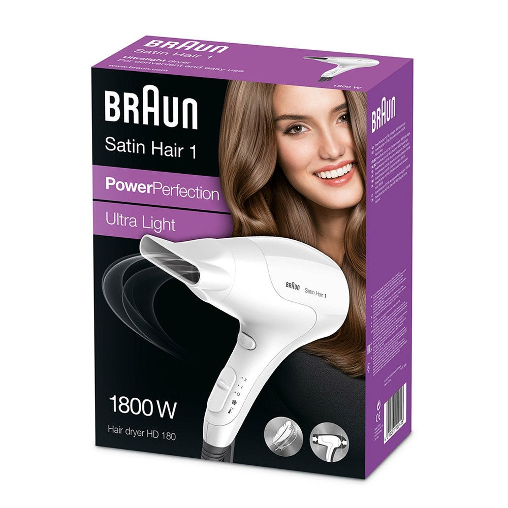 Braun, Satin Hair 1 Hair Dryer, 1800 Watts, White