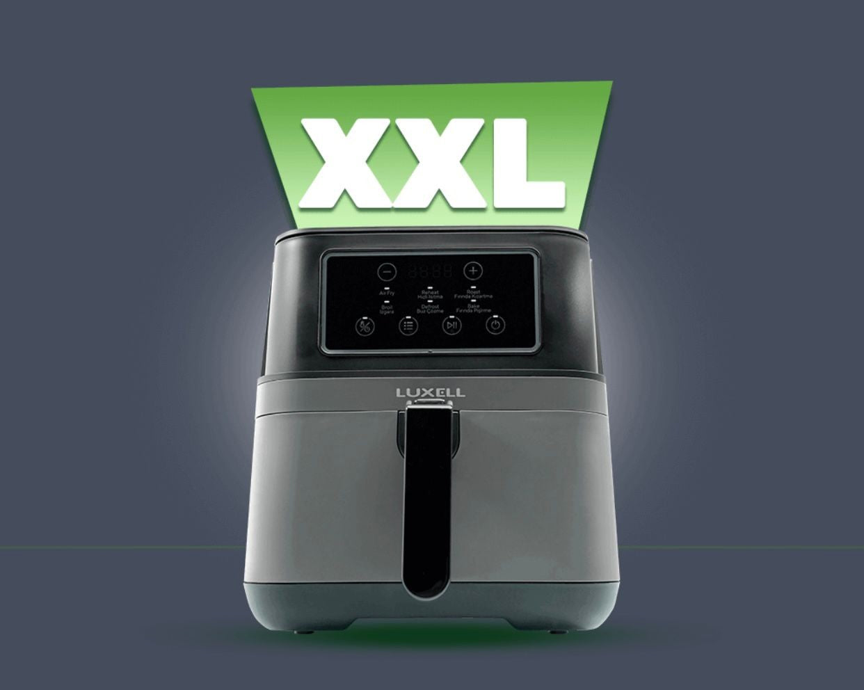 Luxell XL Fast Air Fryer, 7.5 L, 1800 Watts, Black & Grey