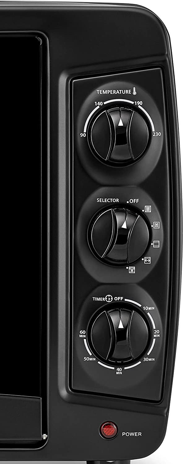 Black & Decker, Toaster Oven with Double Glass & Rotisserie, 35 L, 1500 Watts, Black