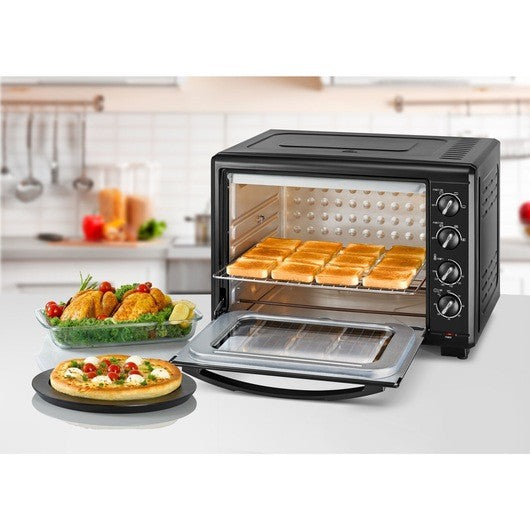 Black & Decker, Toaster Oven with Double Glass & Rotisserie, 55 L, 2000 Watts, Black
