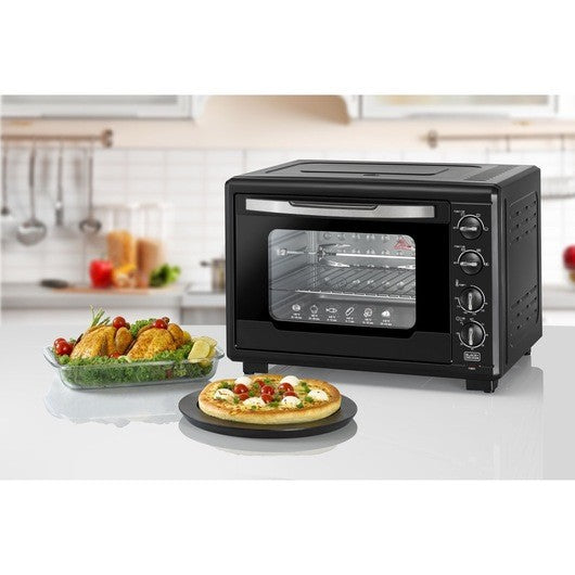 Black & Decker, Toaster Oven with Double Glass & Rotisserie, 55 L, 2000 Watts, Black