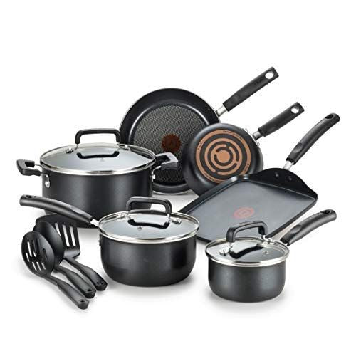 Super Elegance Cooking Set, 17 Pieces, Granit, Black