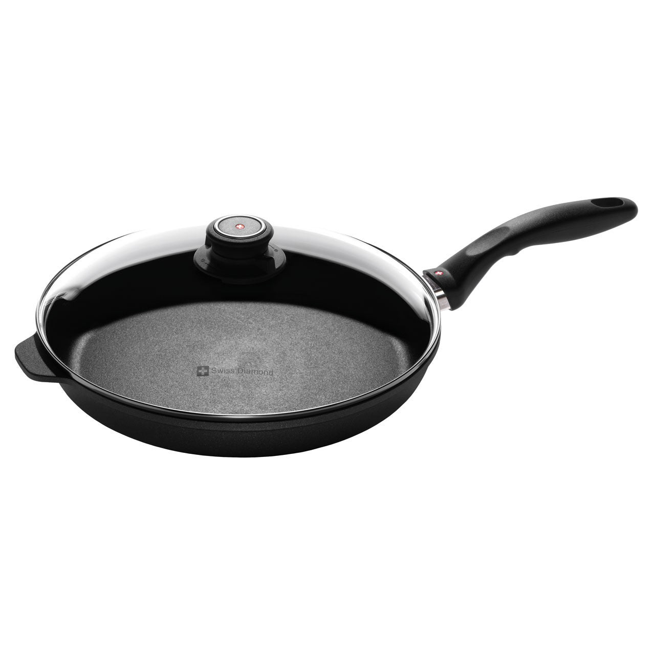 Swiss Diamond, Nonstick Fry Pan with Glass Lid, 28 CM, Black