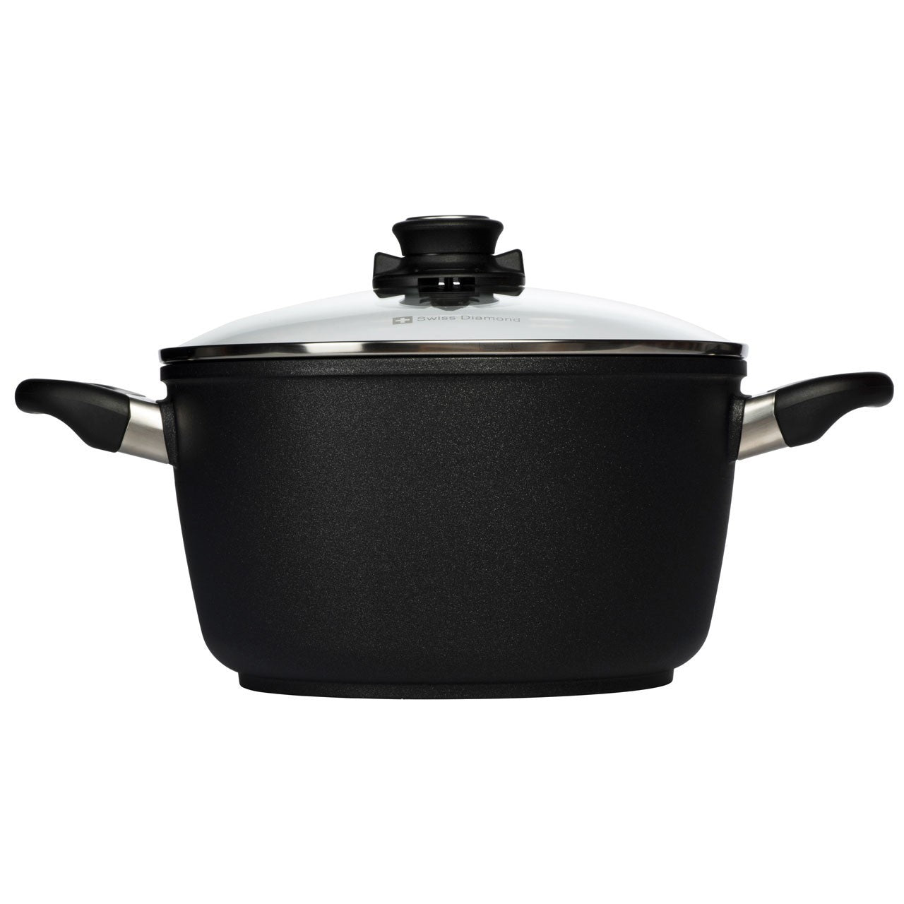 Swiss Diamond, Nonstick Soup Pot With Glass Lid, 24 CM, Black