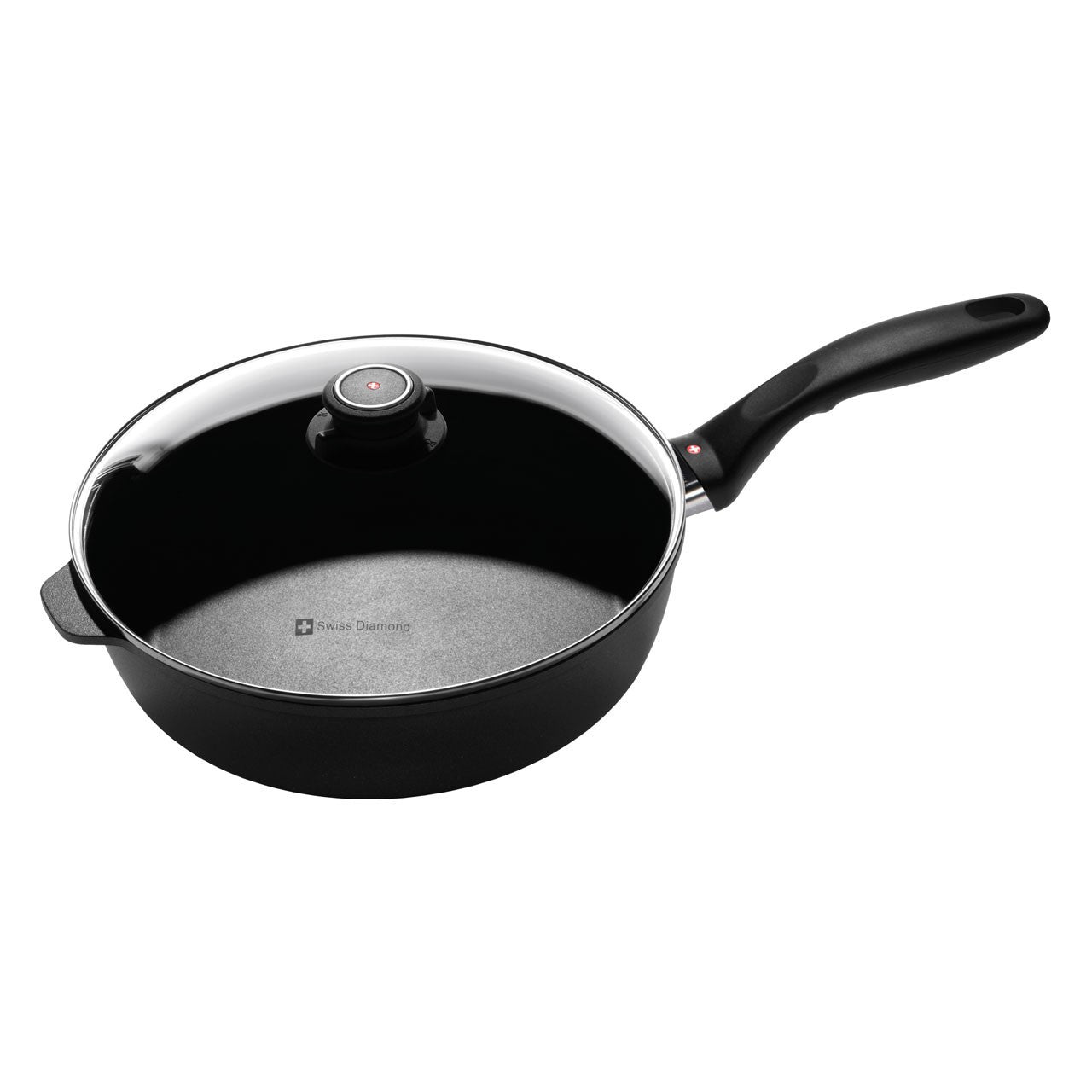 Swiss Diamond, Nonstick Saute Pan With Glass Lid, 26 CM, Black