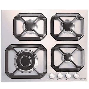 Lofra, Urano Gas Hob, 60 CM, 4 Burners, Stainless Steel