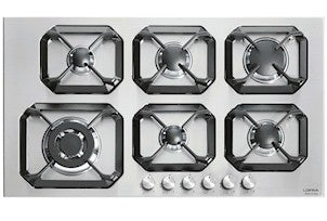 Lofra, Plutone Gas Hob, 90 CM, 6 Gas Burners, Stainless Steel