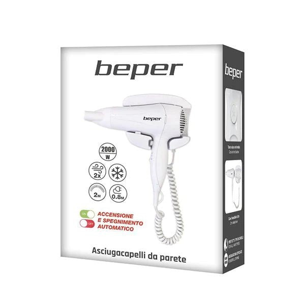 Beper, Wall Mounted Hair Dryer, 2000 Watts, White