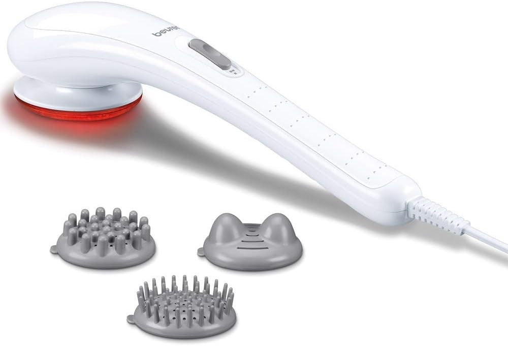 Beurer, Handheld Infrared Massager, 3 Interchangeable Attachments, White