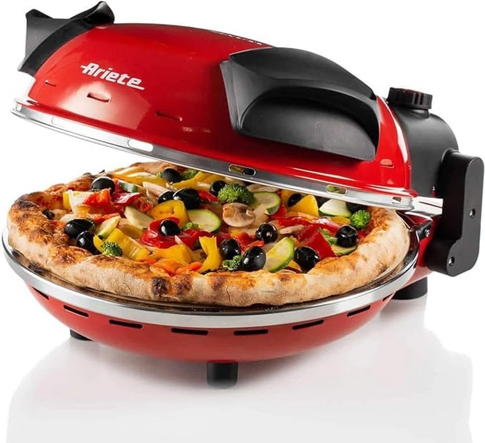 Ariete, Pizza in 4 Minutes Multi-use Pizza Oven, 1200 Watts, Black / Red