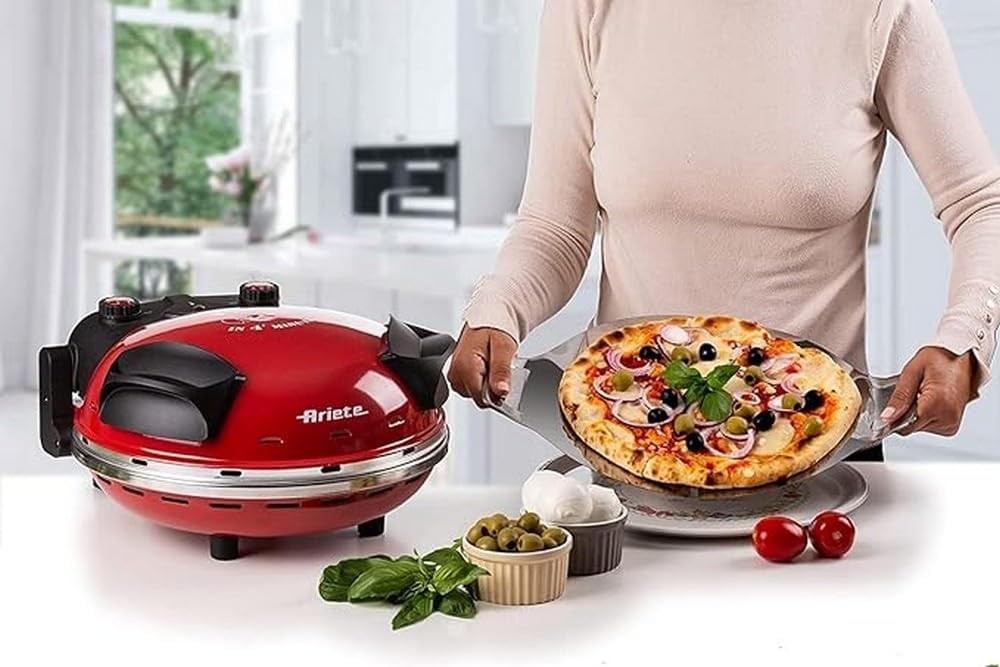 Ariete, Pizza in 4 Minutes Multi-use Pizza Oven, 1200 Watts, Black / Red