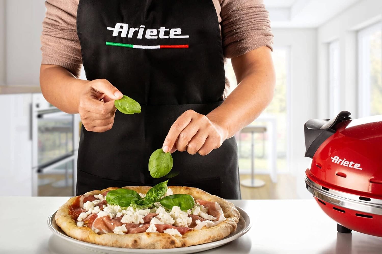 Ariete, Pizza in 4 Minutes Multi-use Pizza Oven, 1200 Watts, Black / Red