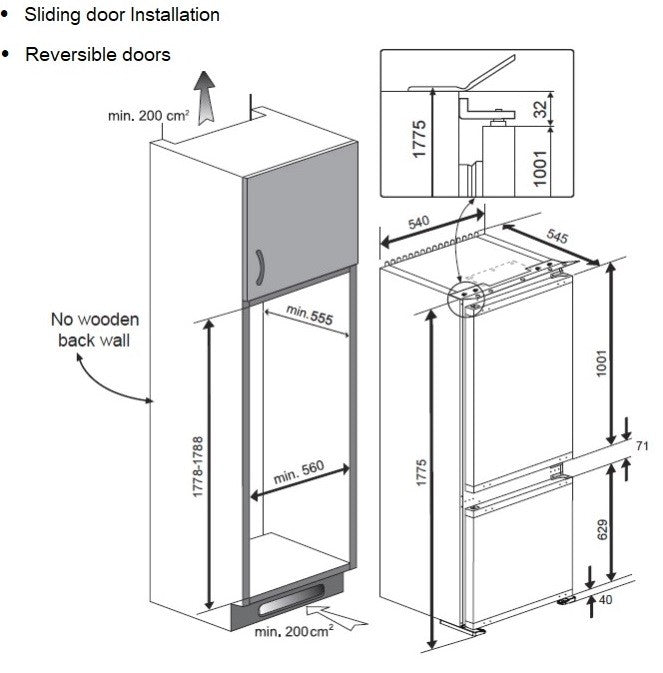 Teka, Built-in Combi Refrigerator, Silver