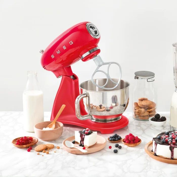 Smeg, 50's Style Aesthetic Gourmet Edition Stand Mixer, 800 Watts, Red