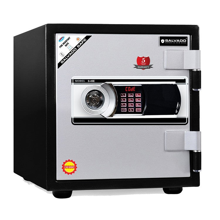 Salvado, Fire Resistant Safe, 70 KG, 2 hours Fire Rate, Black & White