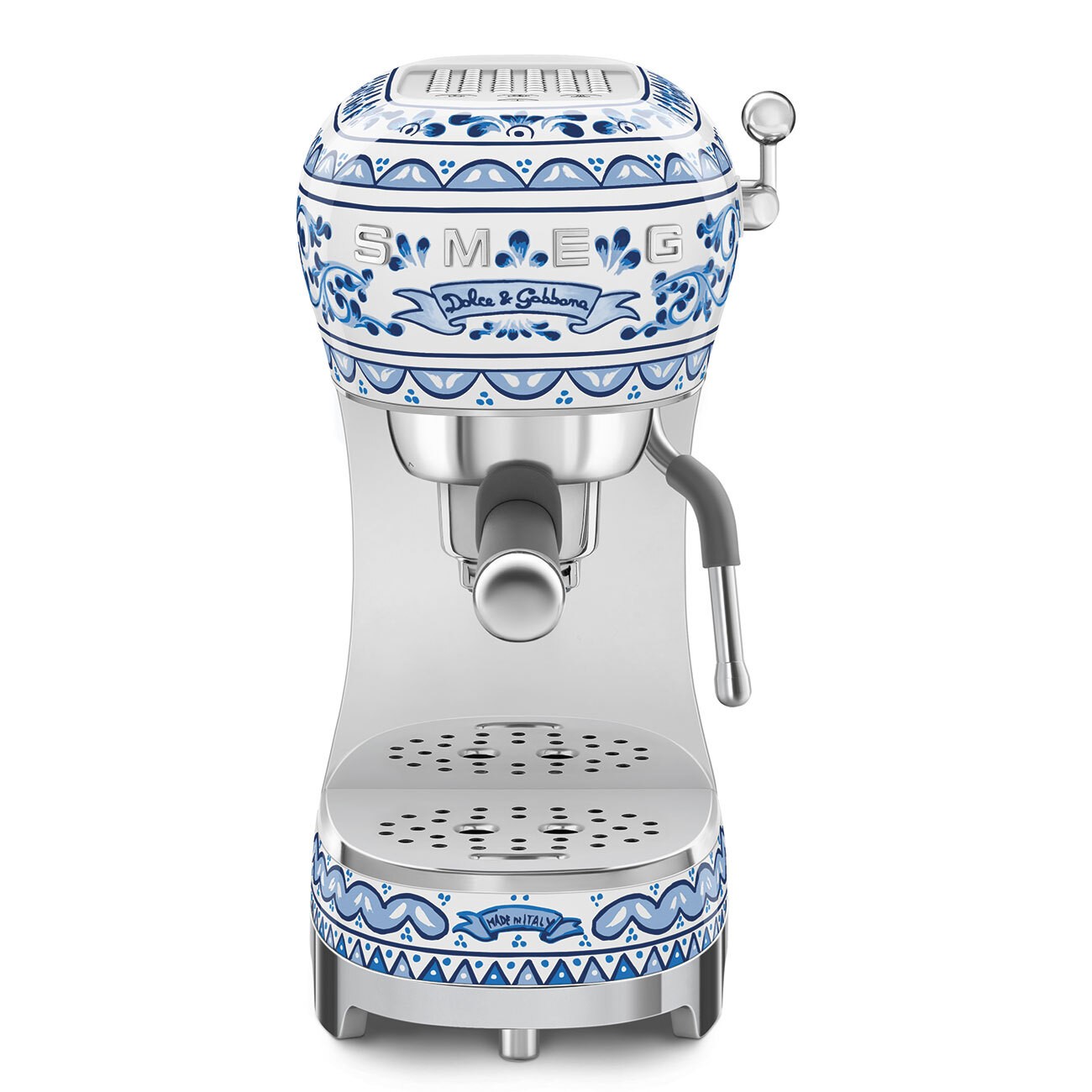 Smeg, " Sicily Is My Love" Dolce & Gabbana Manual Espresso Coffee Machine, 1350 Watts, Blue