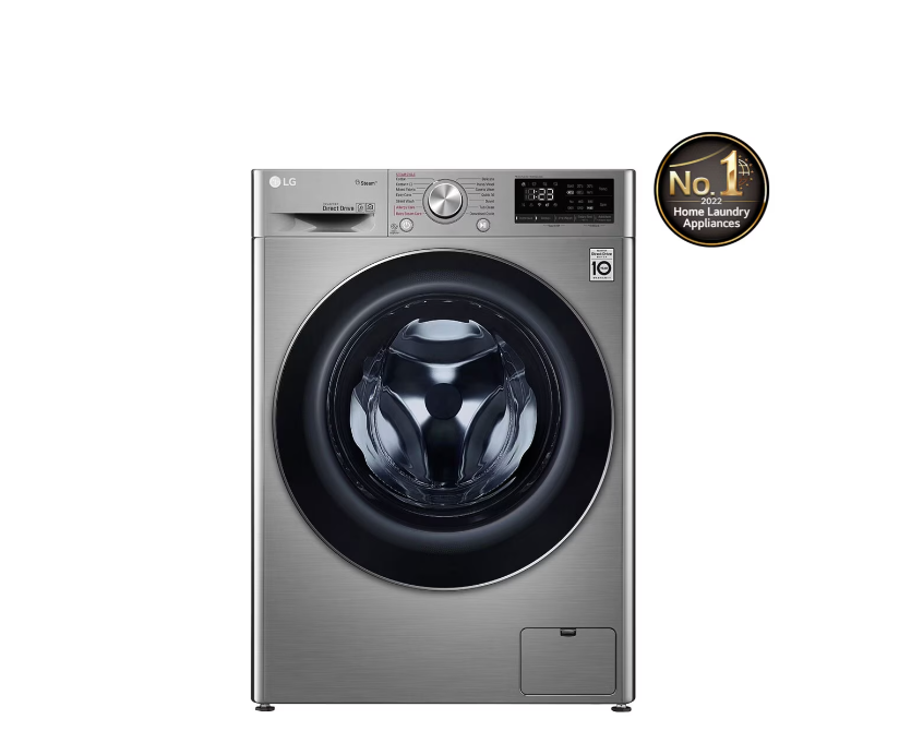 LG, Front Loader Washing Machine, 9 KG, ThinQ, Silver