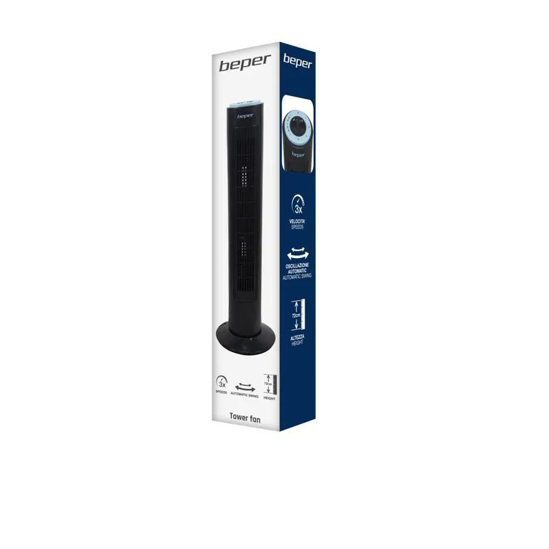 Beper, Tower Fan, 72 CM, 3 Speeds, Black