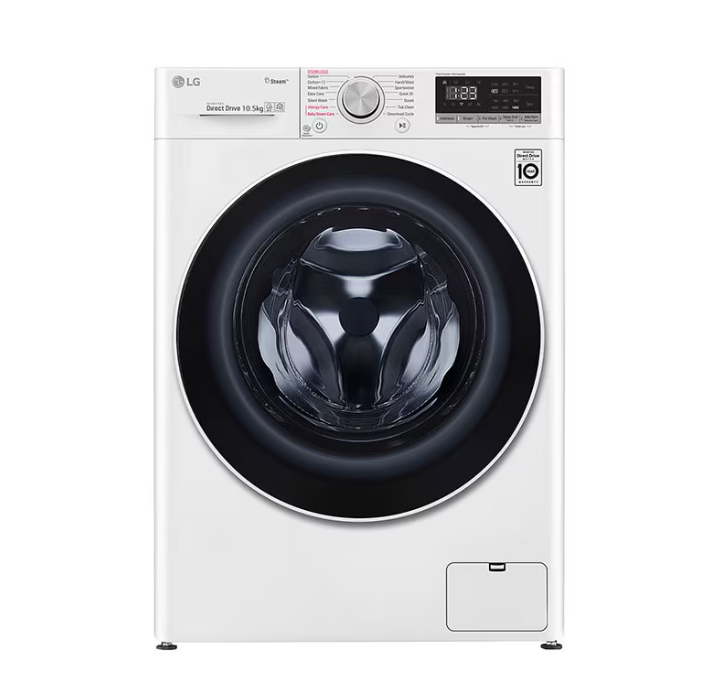 LG, Front Load Washing Machine, 10.5 KG, 1400 RPM, White