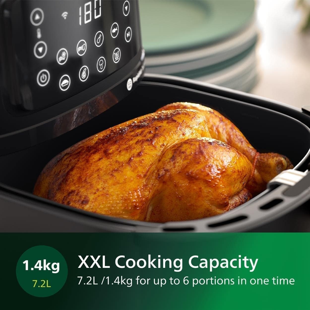 Philips, Series 5000 XXL Air Fryer, 7.2 L, 6 Portions, WIFI Connected, Black