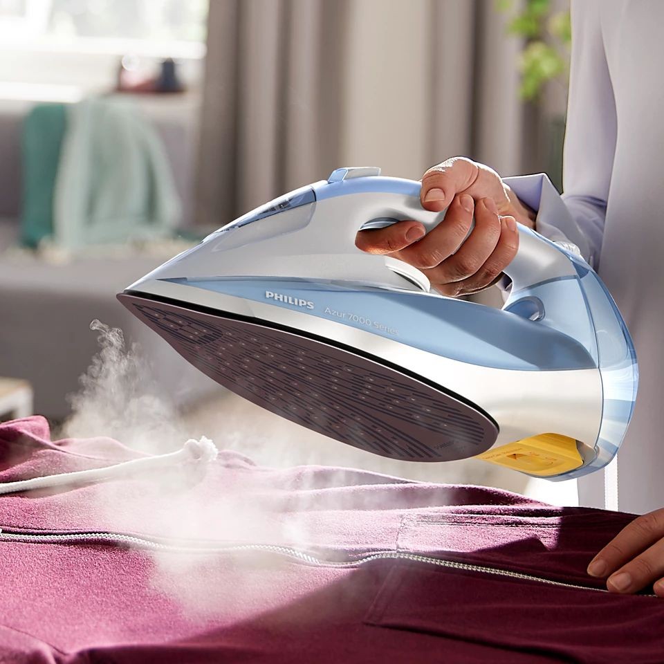 Philips, Series 7000 Steam Iron, 220-240 V, Light Blue/Grey