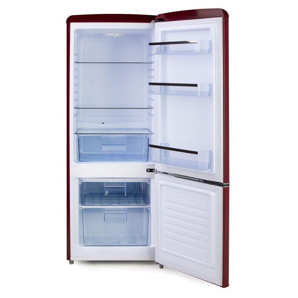 Domo Retro Fridge - Freezer, 191 L, Wine Red