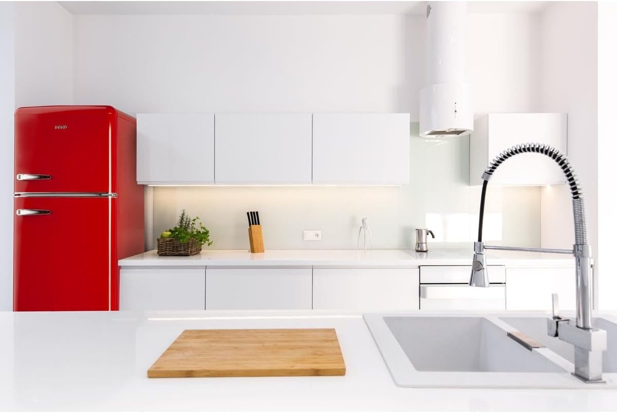 Domo, Retro Fridge - Freezer, 246 L, Red