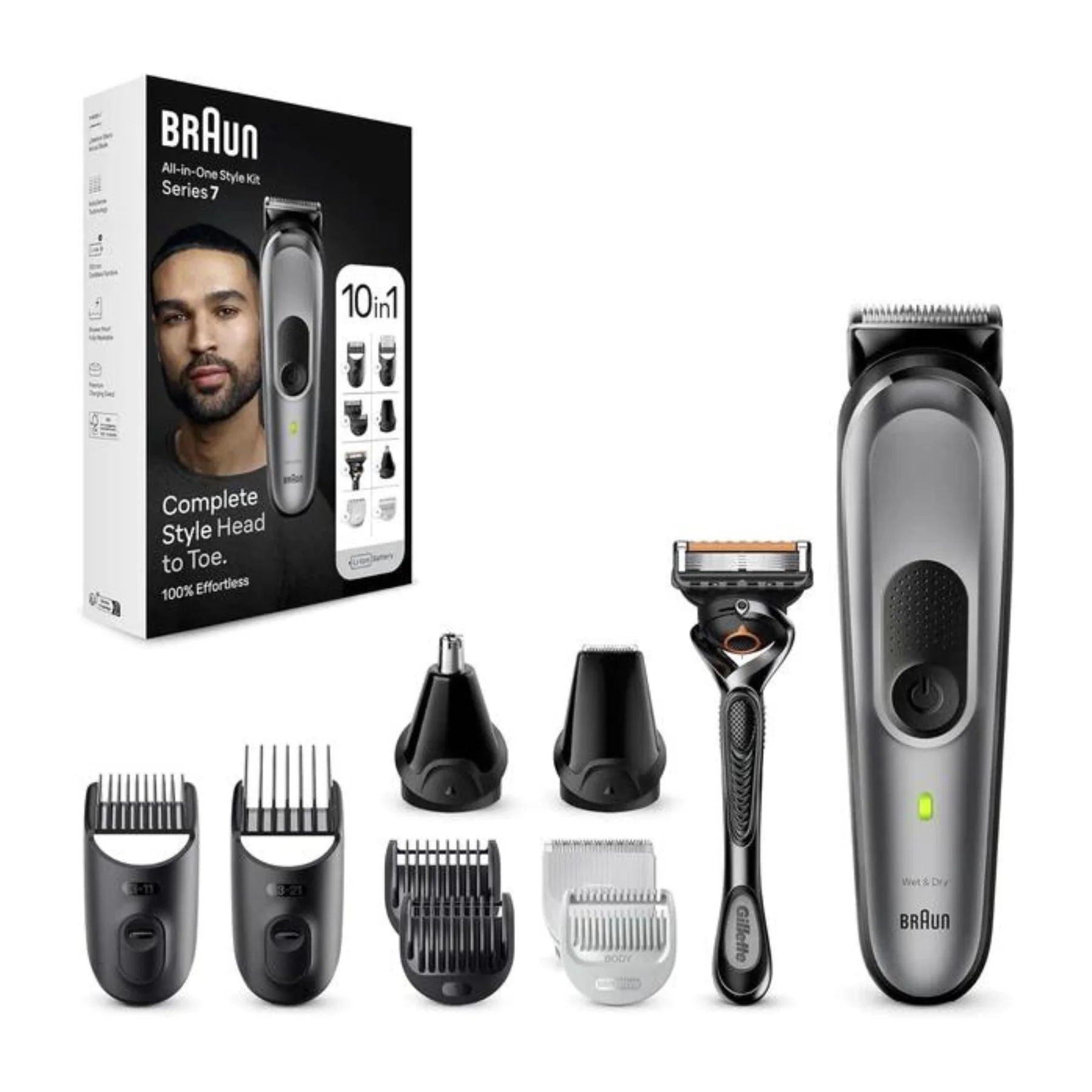 Braun, 10-in-1 Style Kit 7, Beard, Body, Hair. With Metal Blade