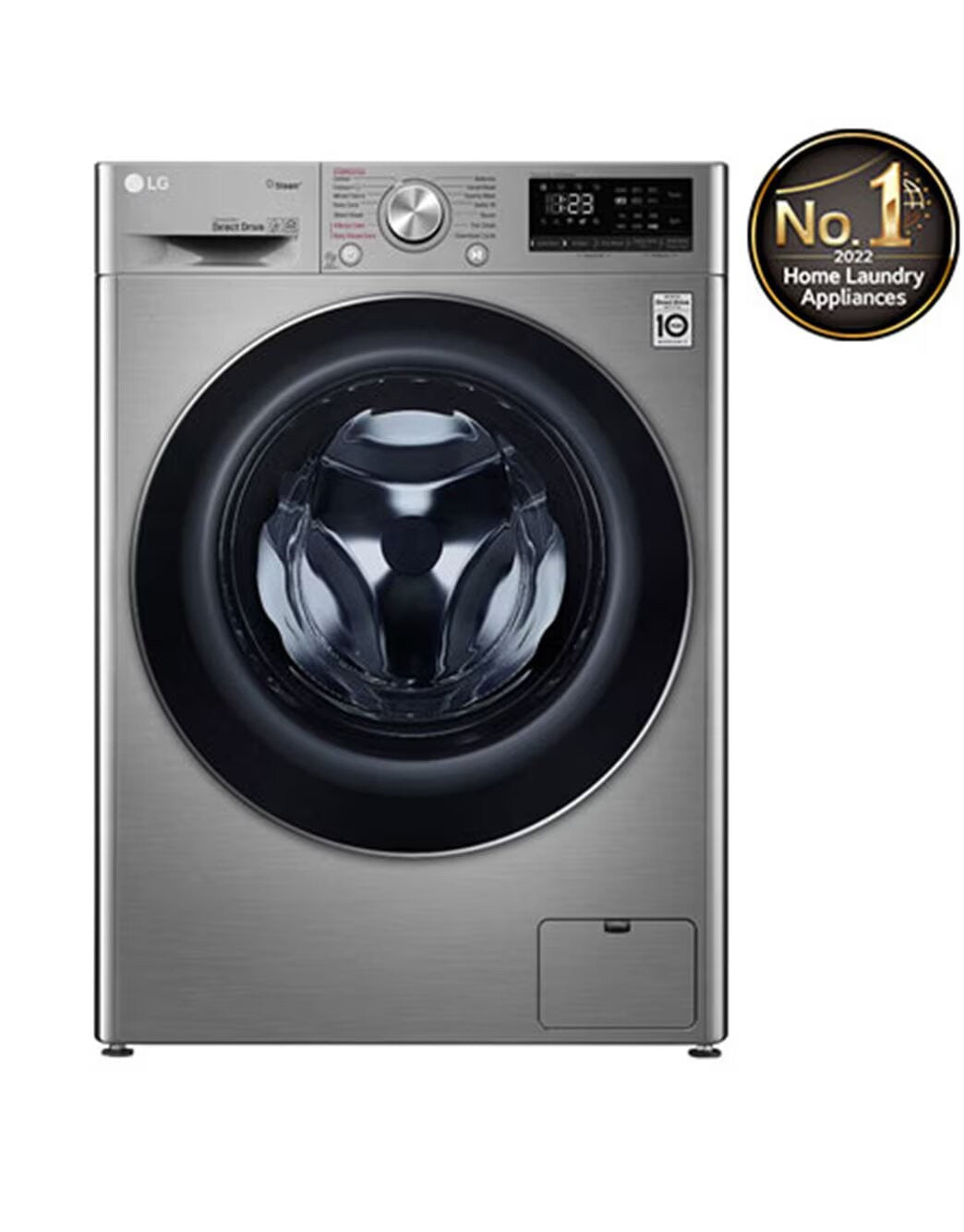 LG Washer, 8 Kg, Bigger Capacity, AI DD, Steam, Silver