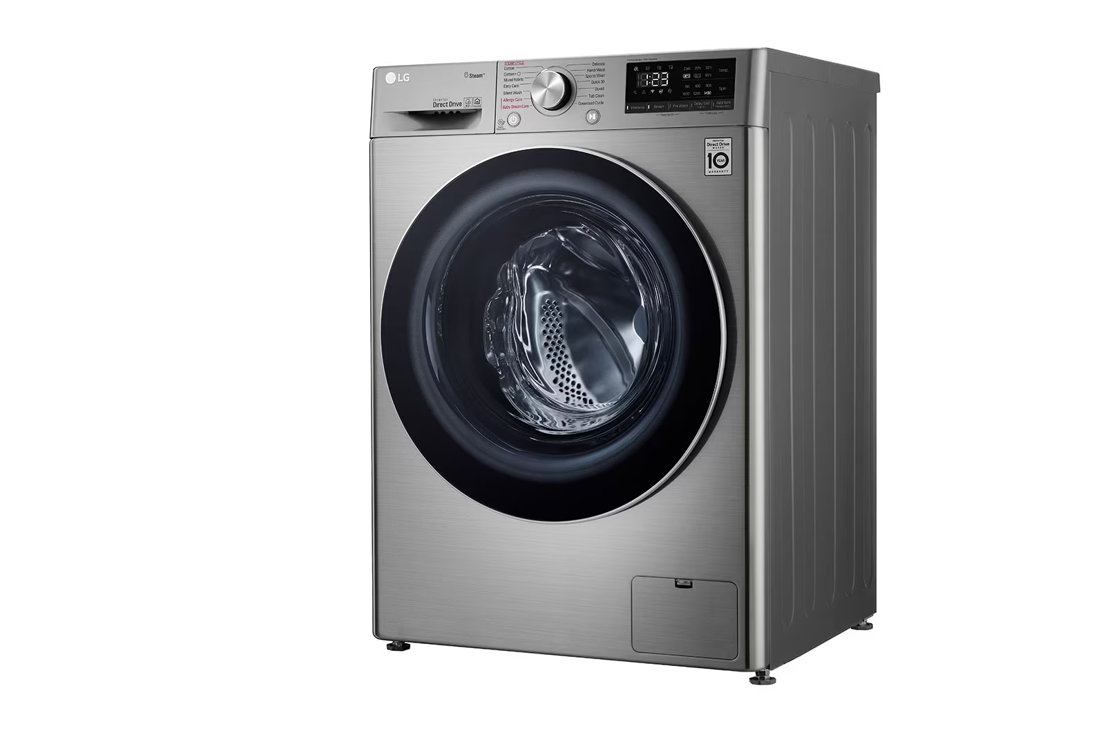 LG Washer, 8 Kg, Bigger Capacity, AI DD, Steam, Silver