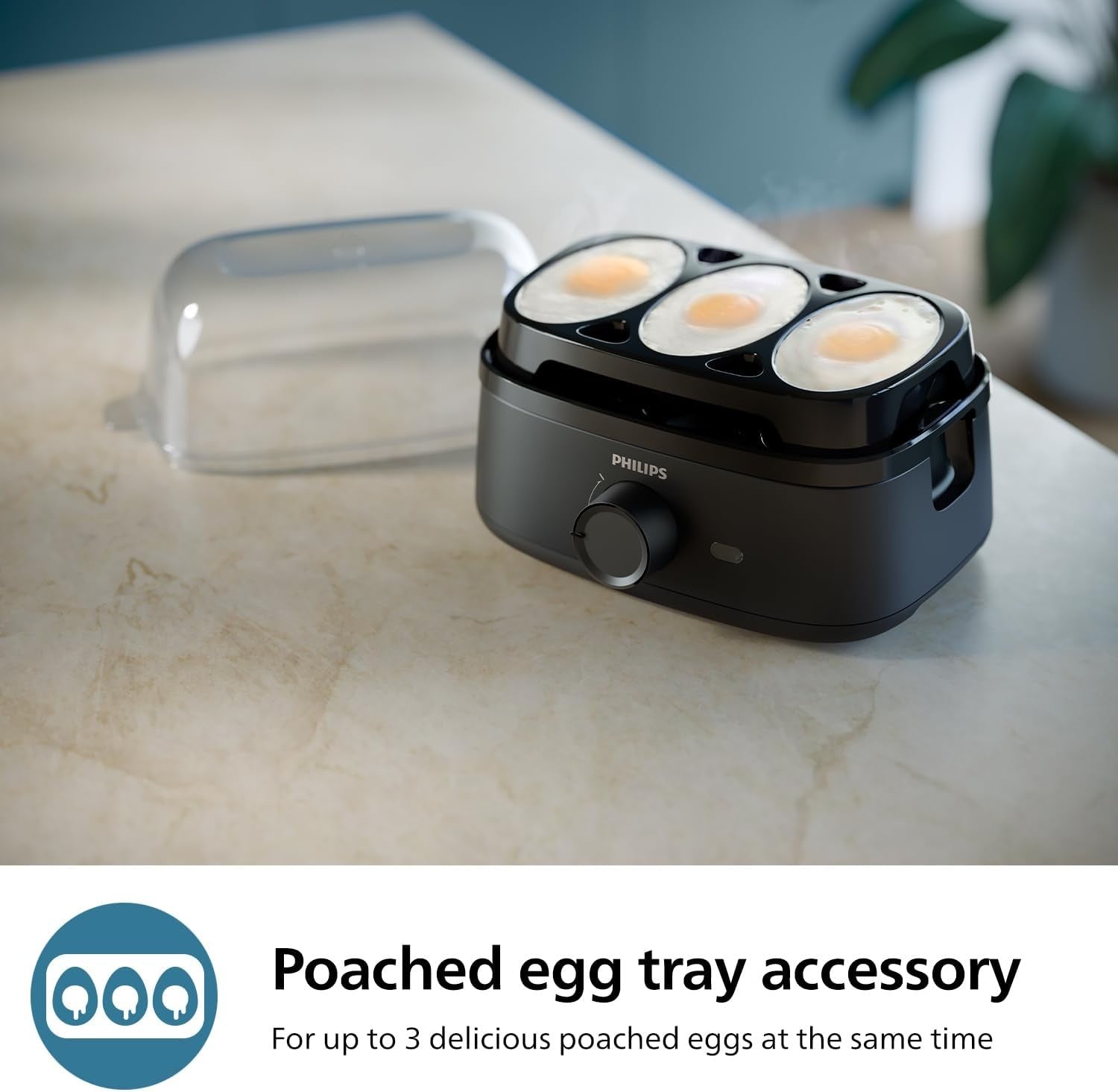 Philips, Series 3000 Egg Cooker, 400 Watts, Compact Design, Black