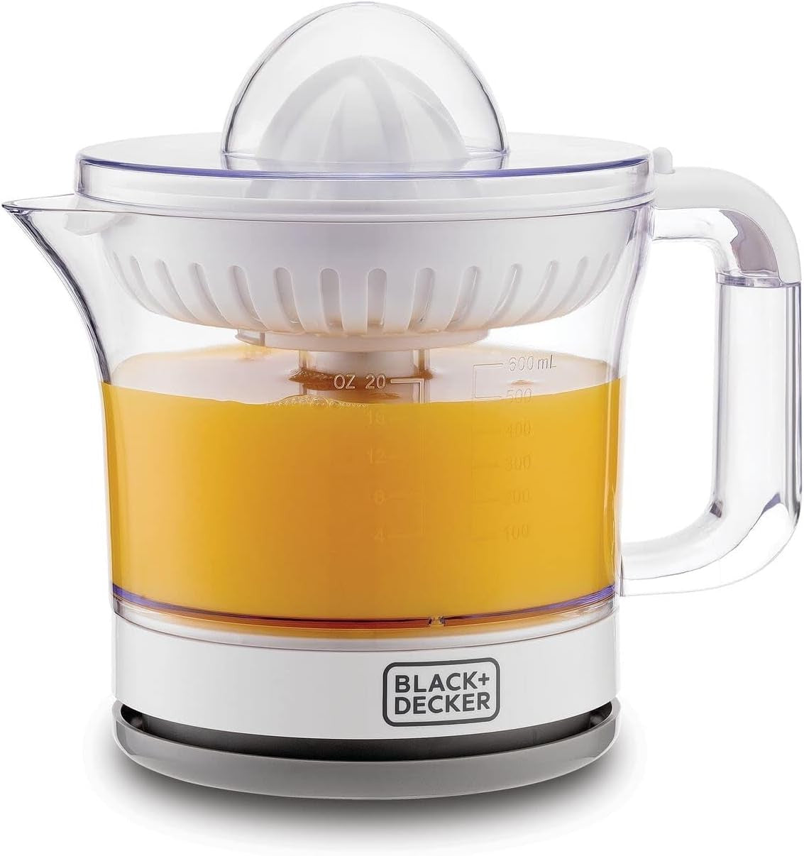 Black & Decker, Citrus juicer, 25 Watts, 600 ML, White