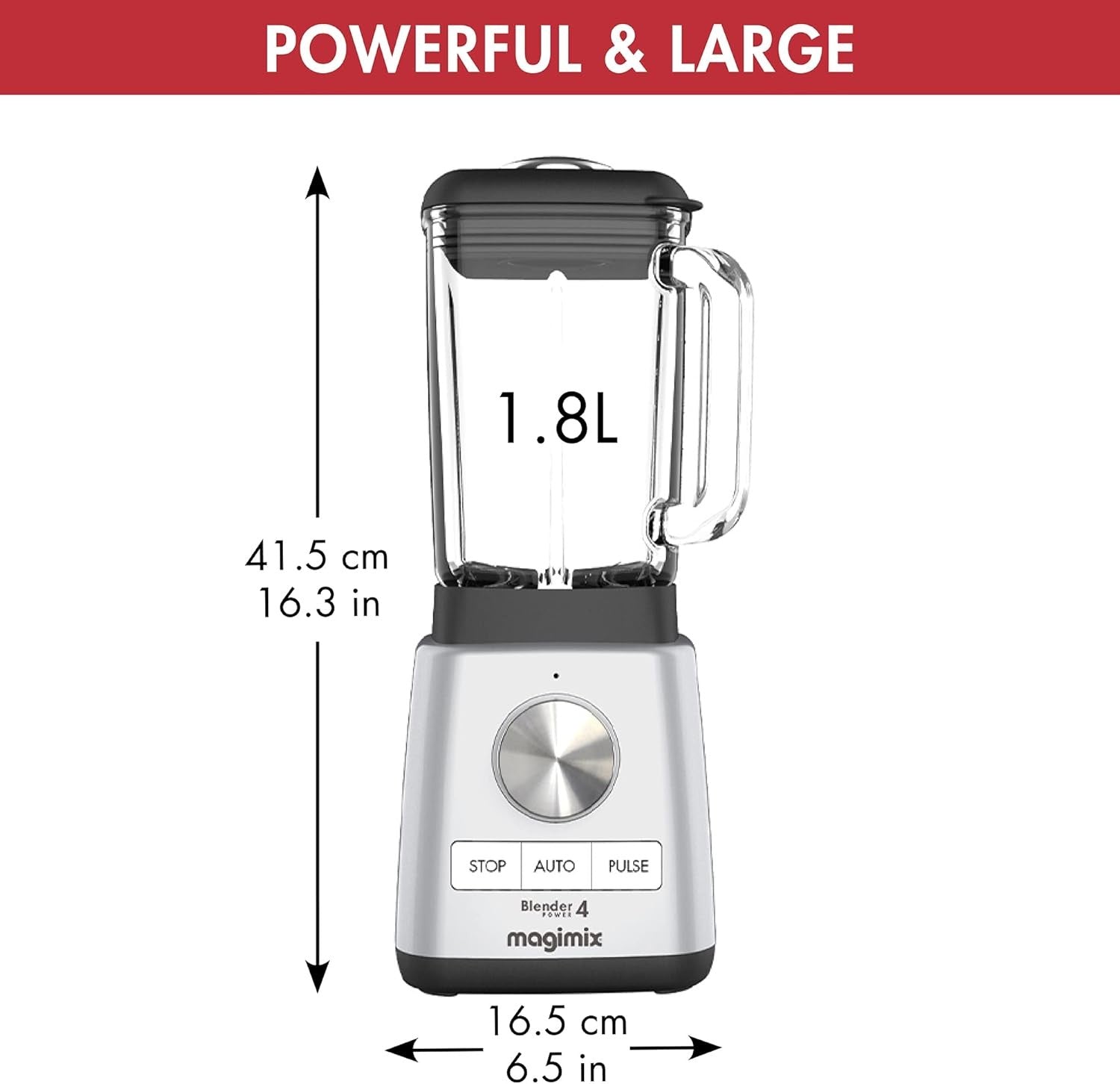 Magimix, Blender Power 4, 1300 Watts, 1.8 L, Metal/Glass