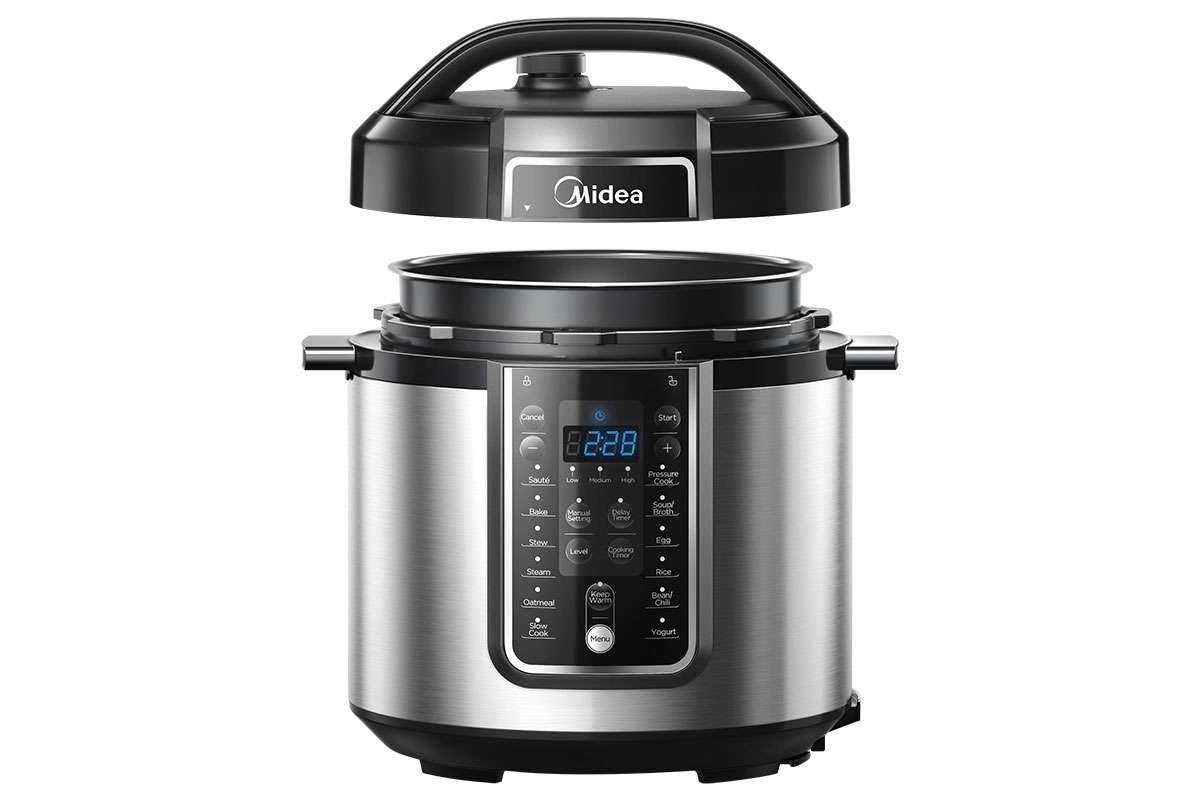 Midea, Pressure Multi-Cooker, 6 L, 1000 Watts, Stainless Steel
