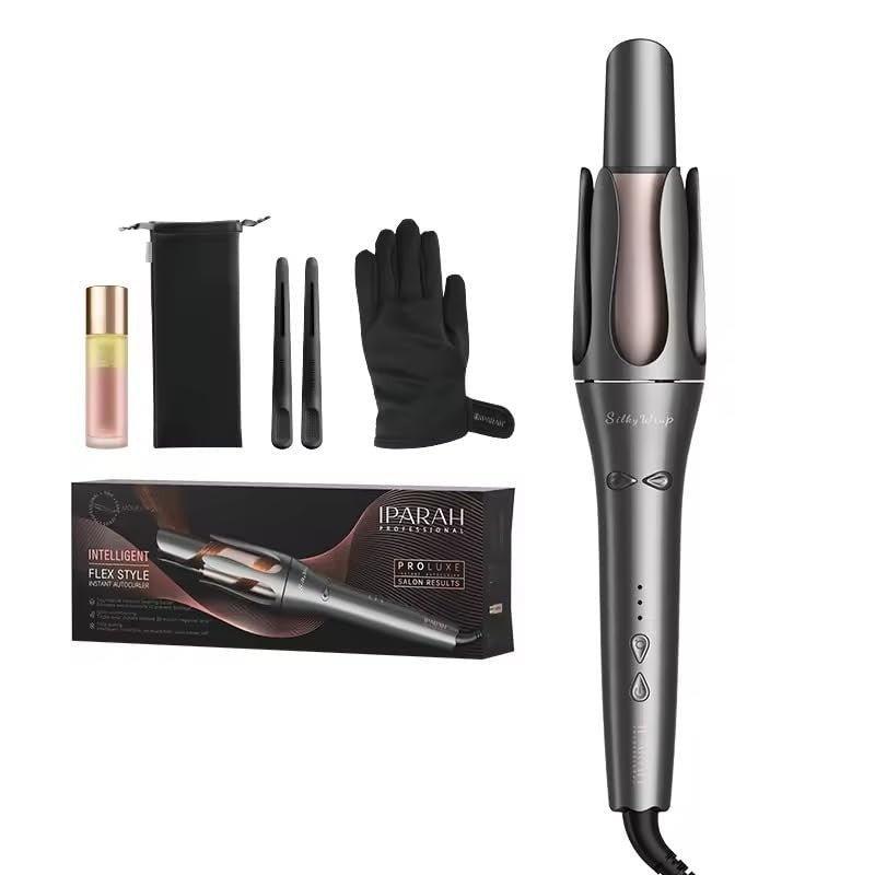 Iparah Professional Automatic Hair Curler, 3 Temperature Controls, Silver