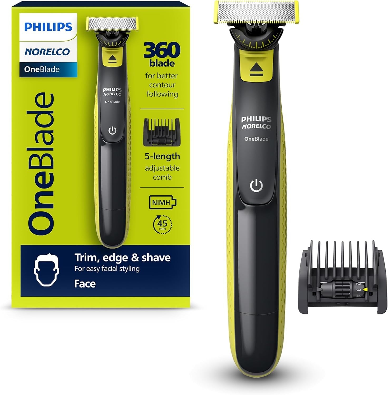 Philips Norelco One Blade 360 Hybrid Face Electric Beard Trimmer & Shaver