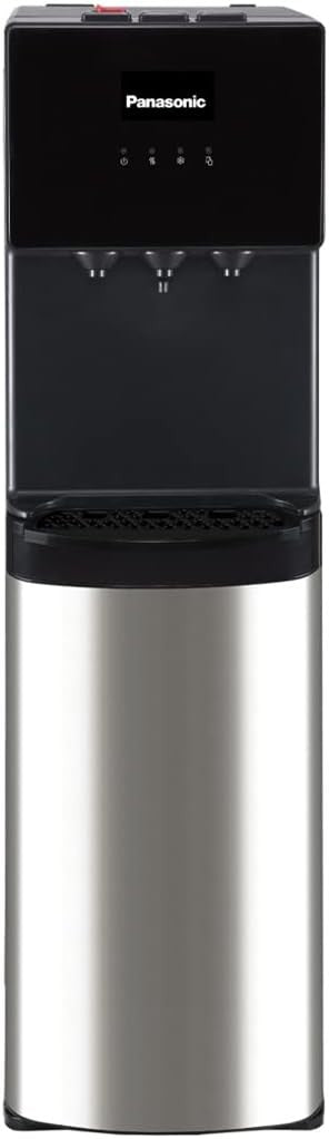 Panasonic, Bottom Loading Water Dispenser, 3-Tap, Black/ Stainless Steel