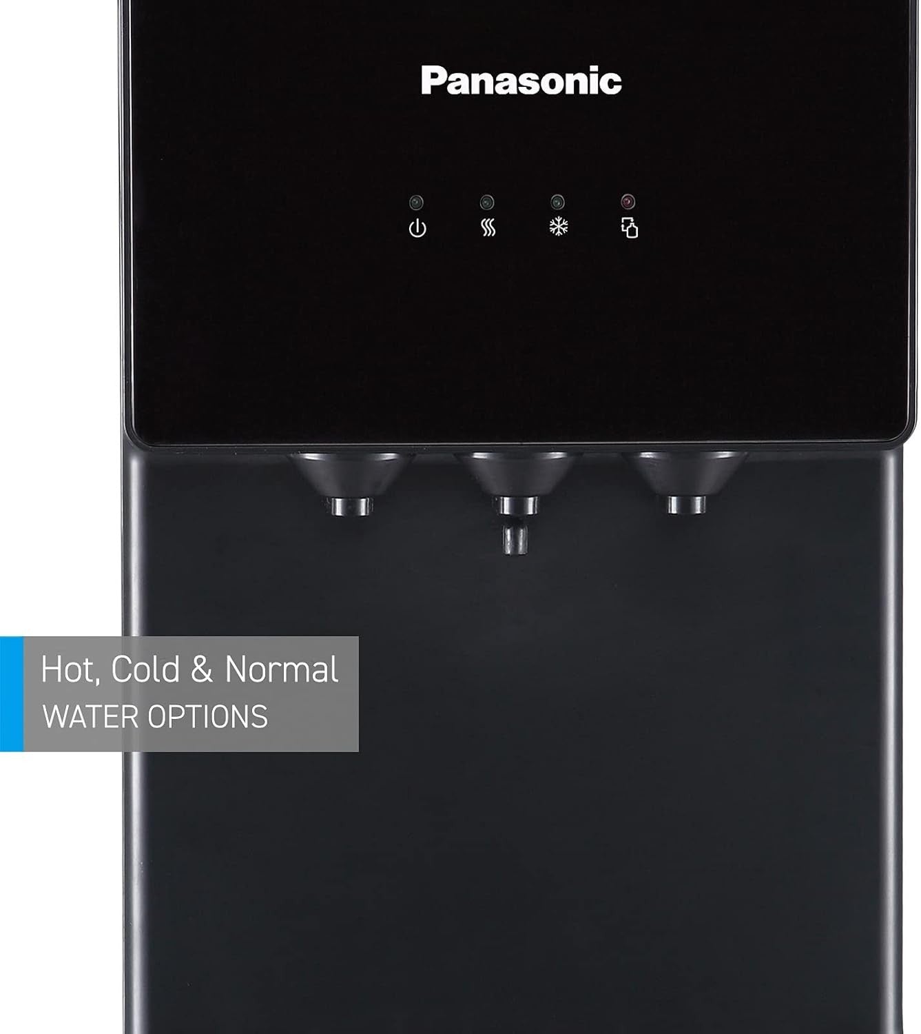 Panasonic, Bottom Loading Water Dispenser, 3-Tap, Black/ Stainless Steel