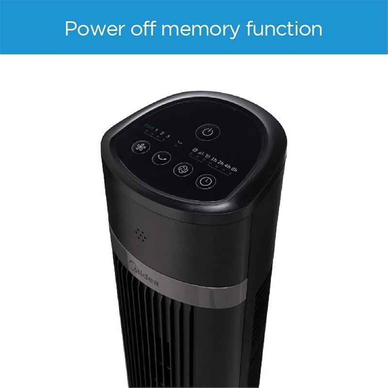Midea Tower Fan, 45 Watts, 3 Speeds, Black