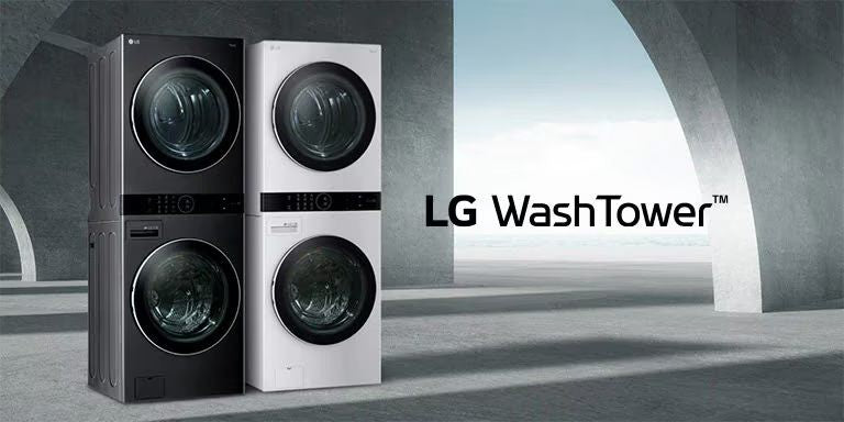 LG WashTower™ Front Load 21/16kg, Black Steel color