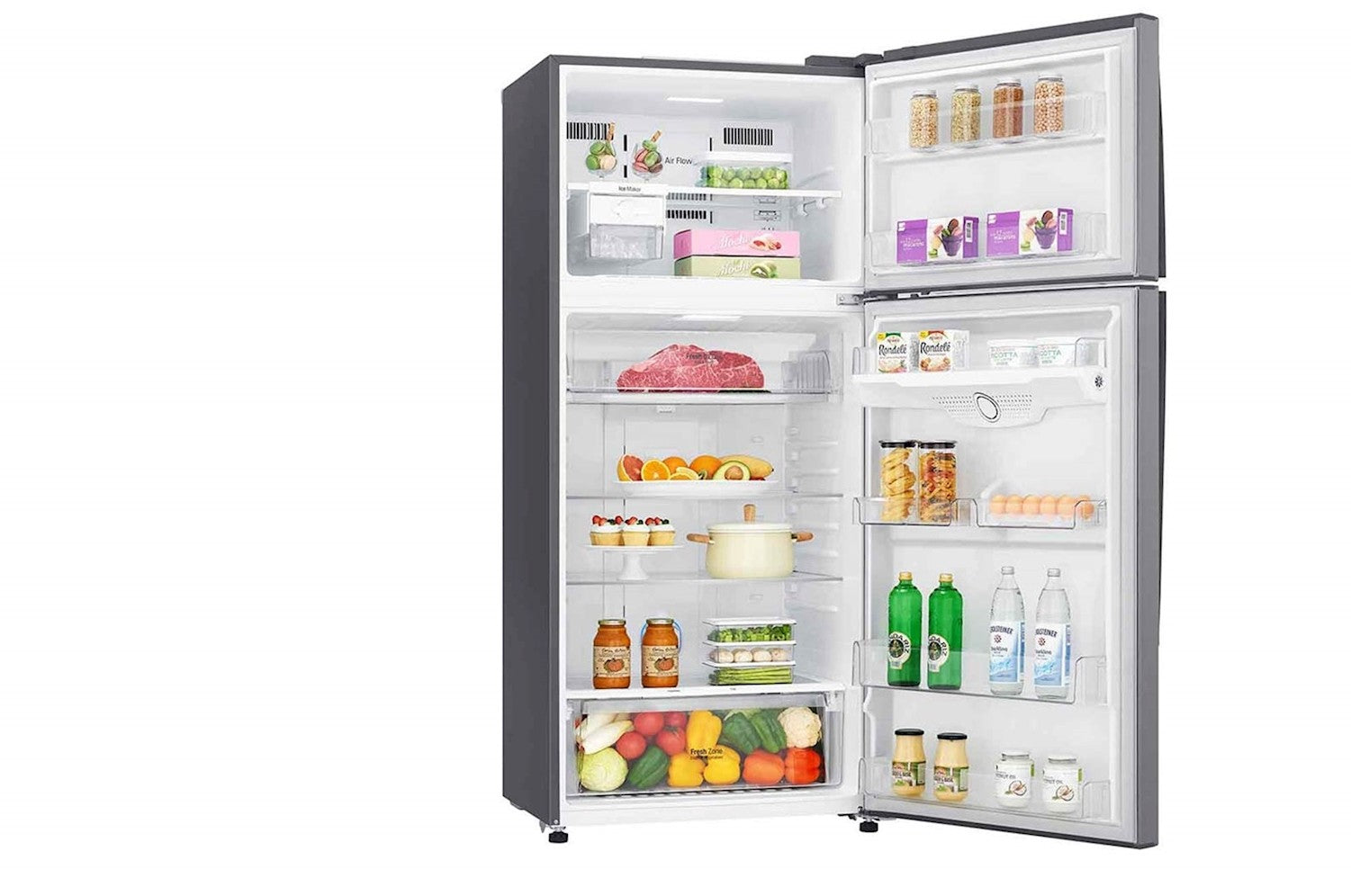 LG, Top Mount 2 Doors Refrigerator, 24 Cubic Feet, Silver