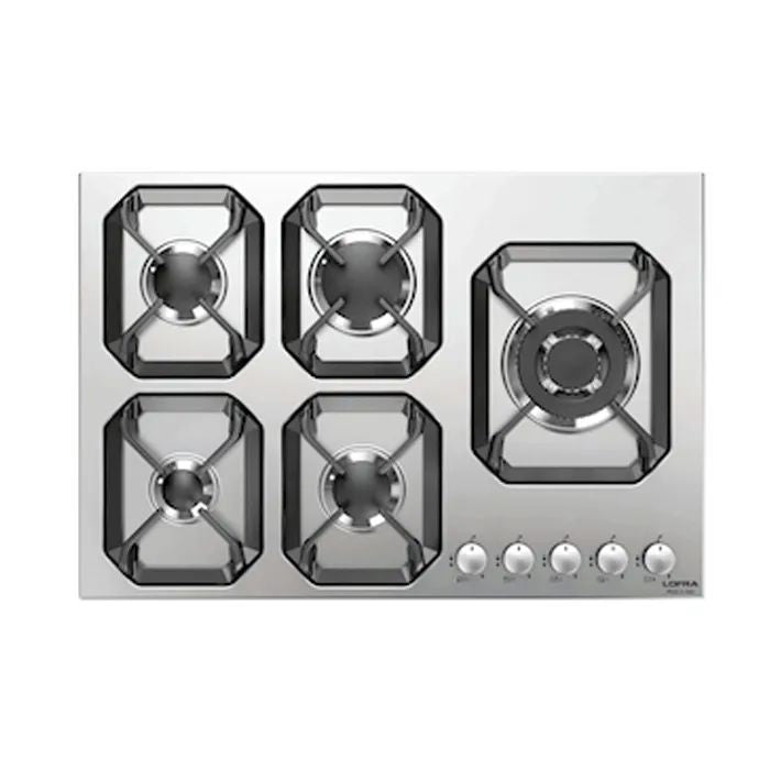 Lofra Urano 75 CM Gas Hob, 5 Controls, Stainless Steel