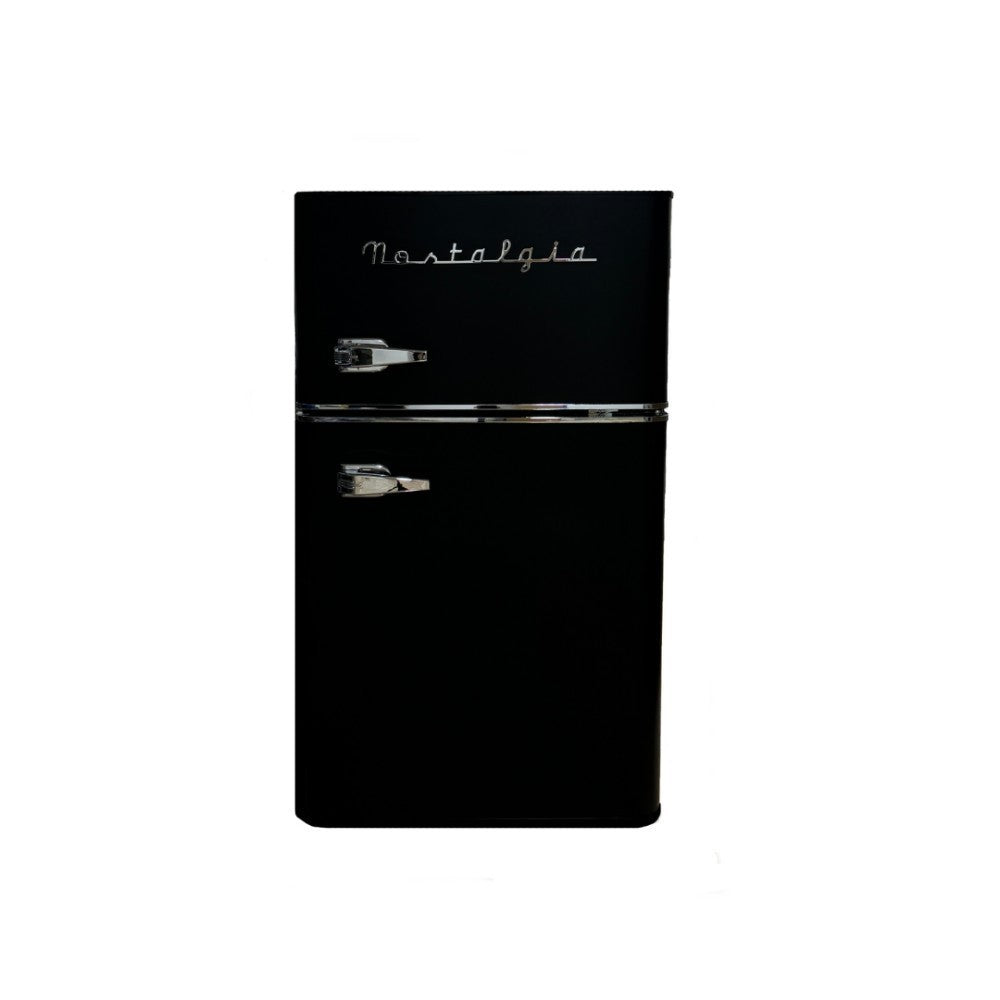 Nostalgia Retro Two Door Fridge Freezer, Matt Black