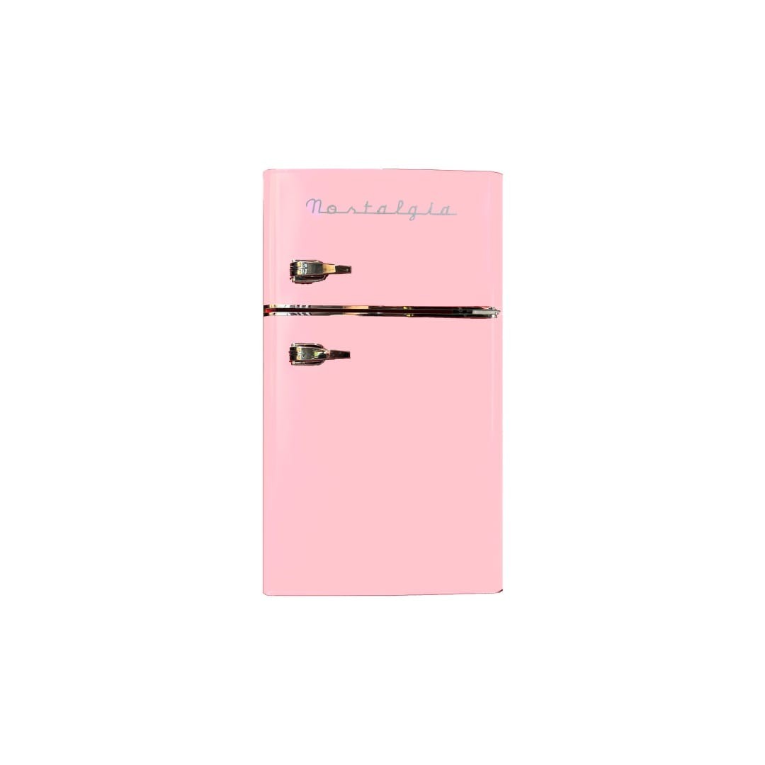 Nostalgia Retro Two Door Fridge Freezer, Pink