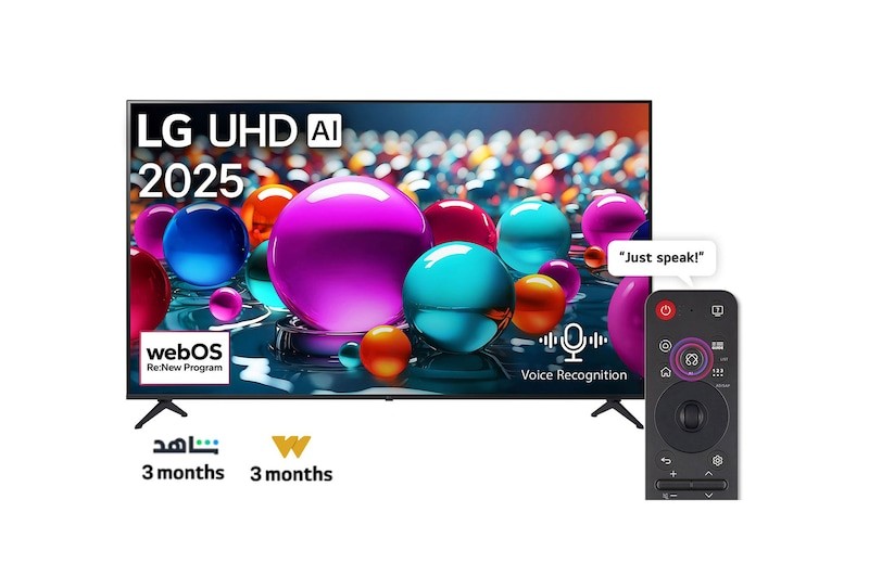 LG 65" LED Smart TV, 4K UHD, AI Magic Remote, WebOS25
