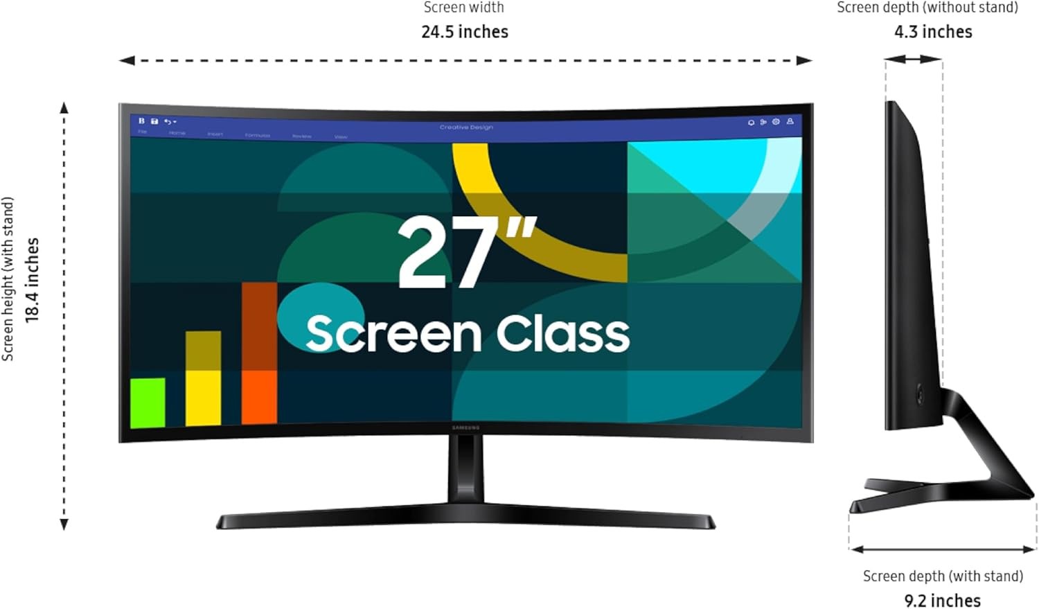 Samsung 27" Essential S3 Series FHD Curved Computer Monitor