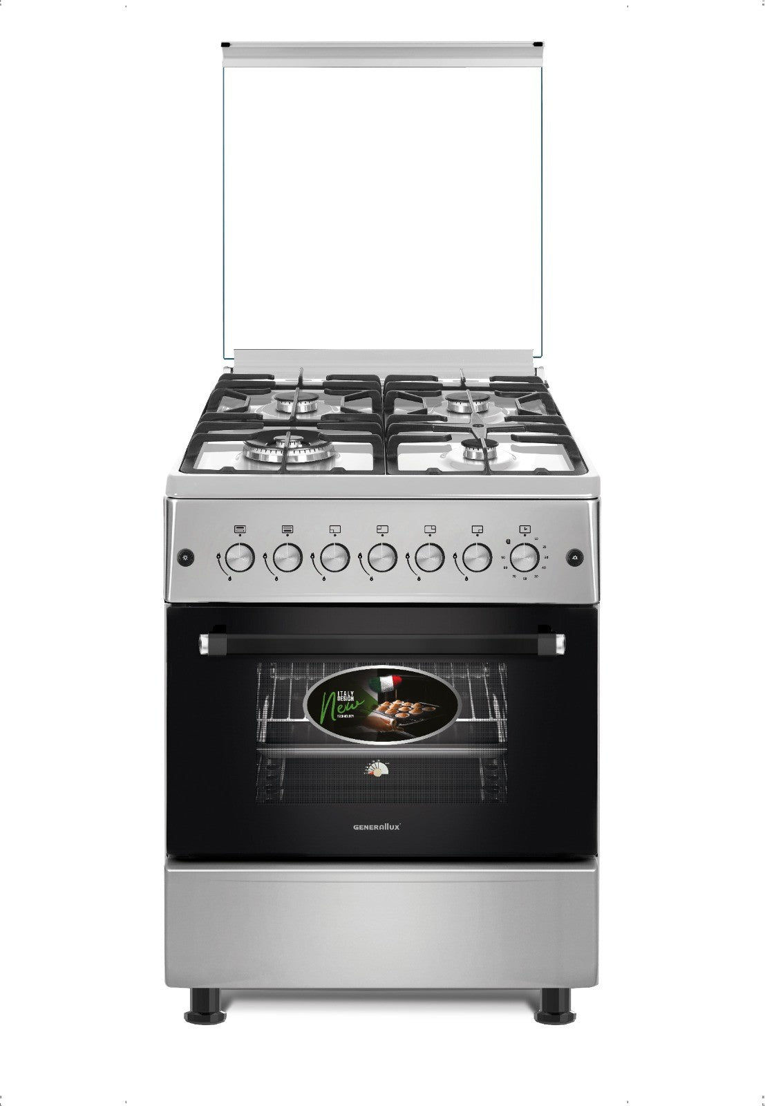 Milano Freestanding Gas, 4 Burners, Stainless Steel