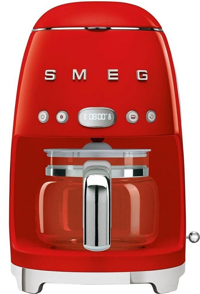 Smeg 50's Style Aesthetic Drip Coffee Machine, 12 Cups, Red