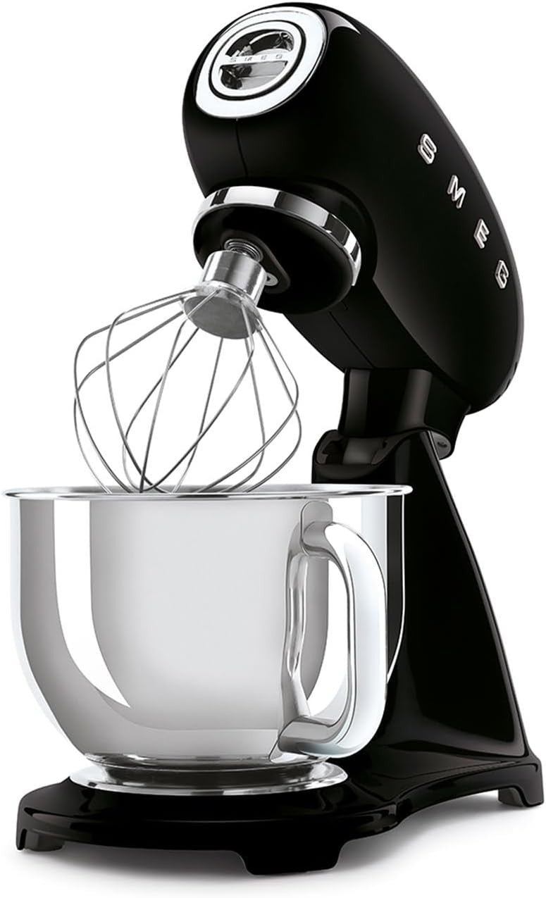 Smeg Retro 50s Vintage Style Stand Mixer, 10 Speeds, Black
