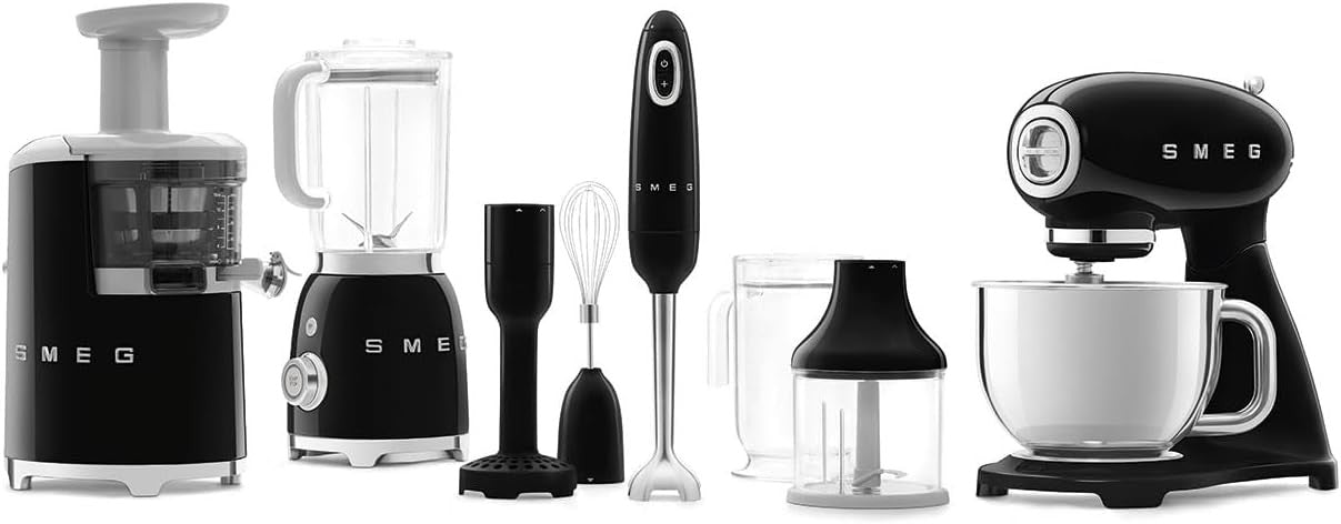 Smeg Retro 50s Vintage Style Stand Mixer, 10 Speeds, Black
